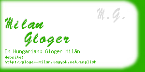 milan gloger business card